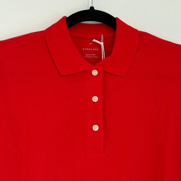 NWT Everlane The Collared Oversized Cotton Polo Shirt XXS Red Academia Preppy - Picture 4 of 11